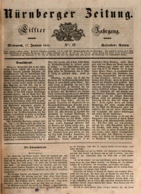 Nürnberger Zeitung (Fränkischer Kurier) Mittwoch 17. Januar 1844