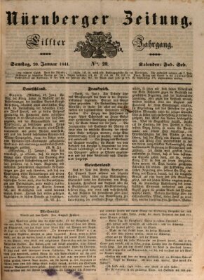 Nürnberger Zeitung (Fränkischer Kurier) Samstag 20. Januar 1844