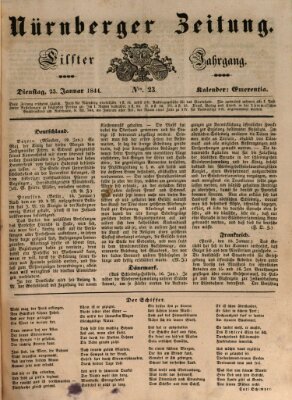 Nürnberger Zeitung (Fränkischer Kurier) Dienstag 23. Januar 1844