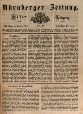 Nürnberger Zeitung (Fränkischer Kurier) Dienstag 30. Januar 1844