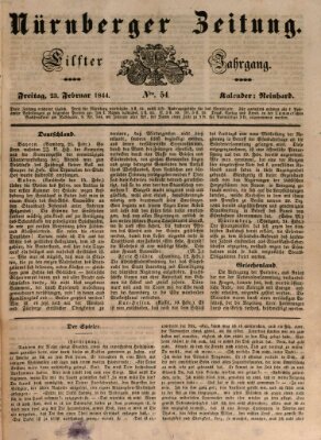 Nürnberger Zeitung (Fränkischer Kurier) Freitag 23. Februar 1844