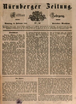 Nürnberger Zeitung (Fränkischer Kurier) Sonntag 25. Februar 1844