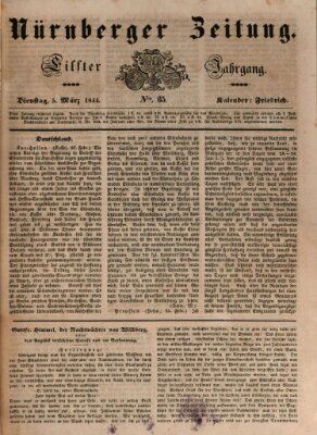 Nürnberger Zeitung (Fränkischer Kurier) Dienstag 5. März 1844