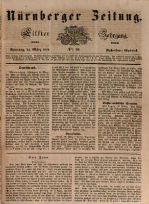 Nürnberger Zeitung (Fränkischer Kurier) Sonntag 24. März 1844