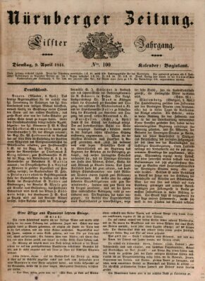 Nürnberger Zeitung (Fränkischer Kurier) Dienstag 9. April 1844