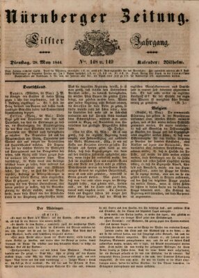 Nürnberger Zeitung (Fränkischer Kurier) Dienstag 28. Mai 1844