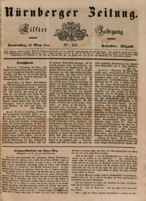 Nürnberger Zeitung (Fränkischer Kurier) Donnerstag 30. Mai 1844