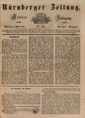 Nürnberger Zeitung (Fränkischer Kurier) Montag 3. Juni 1844