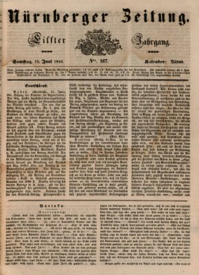 Nürnberger Zeitung (Fränkischer Kurier) Samstag 15. Juni 1844