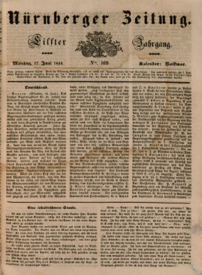 Nürnberger Zeitung (Fränkischer Kurier) Montag 17. Juni 1844