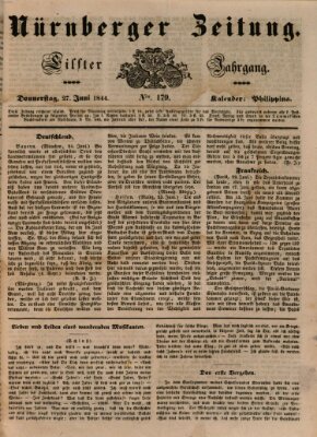 Nürnberger Zeitung (Fränkischer Kurier) Donnerstag 27. Juni 1844