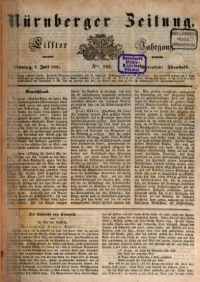 Nürnberger Zeitung (Fränkischer Kurier) Montag 1. Juli 1844