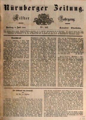 Nürnberger Zeitung (Fränkischer Kurier) Freitag 5. Juli 1844