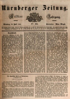 Nürnberger Zeitung (Fränkischer Kurier) Montag 22. Juli 1844