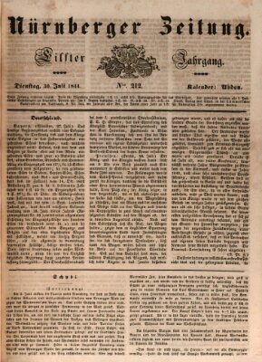 Nürnberger Zeitung (Fränkischer Kurier) Dienstag 30. Juli 1844