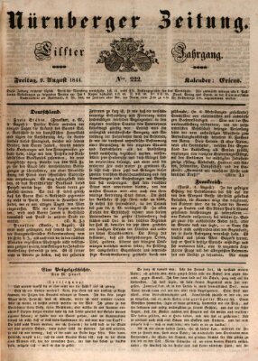 Nürnberger Zeitung (Fränkischer Kurier) Freitag 9. August 1844