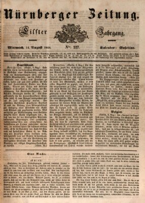 Nürnberger Zeitung (Fränkischer Kurier) Mittwoch 14. August 1844