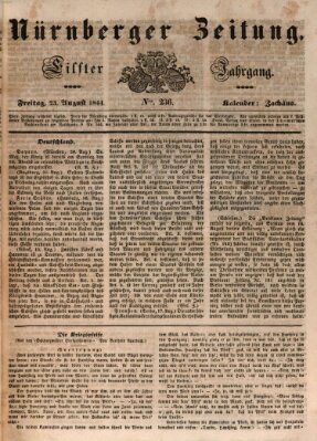 Nürnberger Zeitung (Fränkischer Kurier) Freitag 23. August 1844