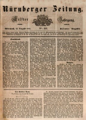Nürnberger Zeitung (Fränkischer Kurier) Mittwoch 28. August 1844