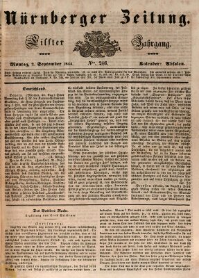 Nürnberger Zeitung (Fränkischer Kurier) Montag 2. September 1844