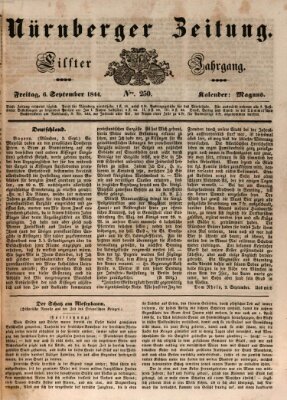 Nürnberger Zeitung (Fränkischer Kurier) Freitag 6. September 1844