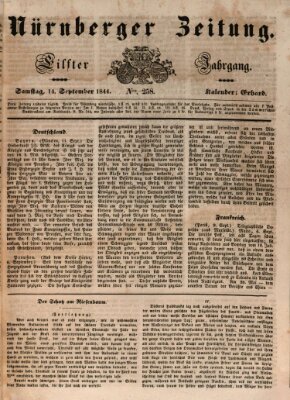 Nürnberger Zeitung (Fränkischer Kurier) Samstag 14. September 1844