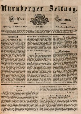 Nürnberger Zeitung (Fränkischer Kurier) Freitag 11. Oktober 1844