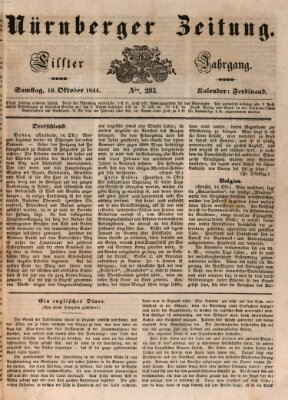 Nürnberger Zeitung (Fränkischer Kurier) Samstag 19. Oktober 1844