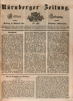 Nürnberger Zeitung (Fränkischer Kurier) Freitag 25. Oktober 1844