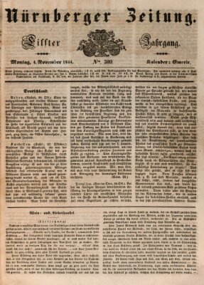 Nürnberger Zeitung (Fränkischer Kurier) Montag 4. November 1844