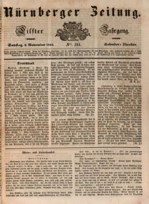 Nürnberger Zeitung (Fränkischer Kurier) Samstag 9. November 1844