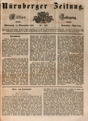 Nürnberger Zeitung (Fränkischer Kurier) Mittwoch 13. November 1844