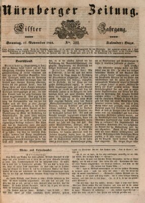 Nürnberger Zeitung (Fränkischer Kurier) Sonntag 17. November 1844