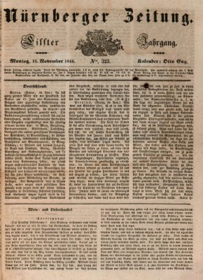Nürnberger Zeitung (Fränkischer Kurier) Montag 18. November 1844