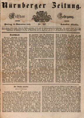 Nürnberger Zeitung (Fränkischer Kurier) Freitag 22. November 1844