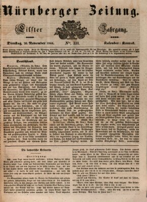 Nürnberger Zeitung (Fränkischer Kurier) Dienstag 26. November 1844