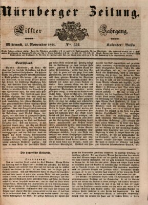 Nürnberger Zeitung (Fränkischer Kurier) Mittwoch 27. November 1844
