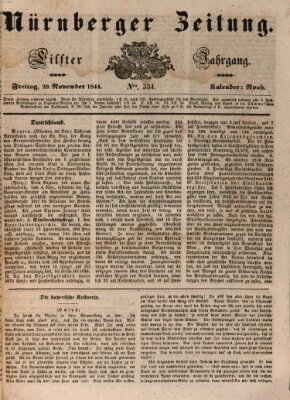 Nürnberger Zeitung (Fränkischer Kurier) Freitag 29. November 1844
