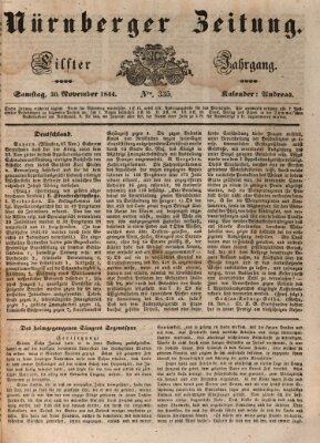 Nürnberger Zeitung (Fränkischer Kurier) Samstag 30. November 1844
