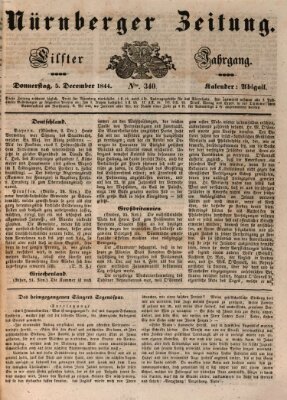 Nürnberger Zeitung (Fränkischer Kurier) Donnerstag 5. Dezember 1844