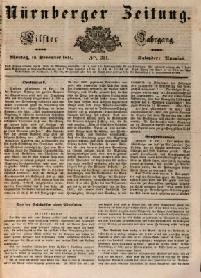 Nürnberger Zeitung (Fränkischer Kurier) Montag 16. Dezember 1844