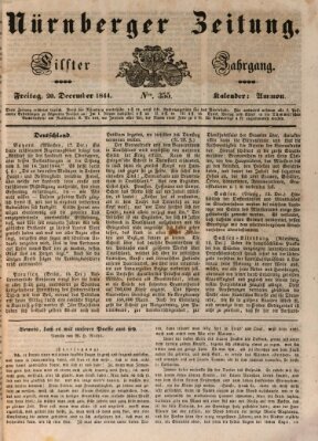 Nürnberger Zeitung (Fränkischer Kurier) Freitag 20. Dezember 1844