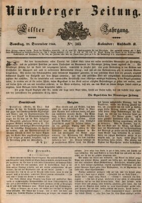 Nürnberger Zeitung (Fränkischer Kurier) Samstag 28. Dezember 1844