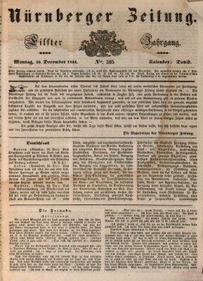 Nürnberger Zeitung (Fränkischer Kurier) Montag 30. Dezember 1844