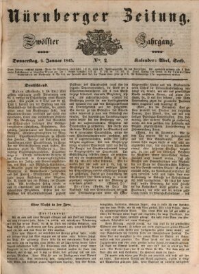 Nürnberger Zeitung (Fränkischer Kurier) Donnerstag 2. Januar 1845