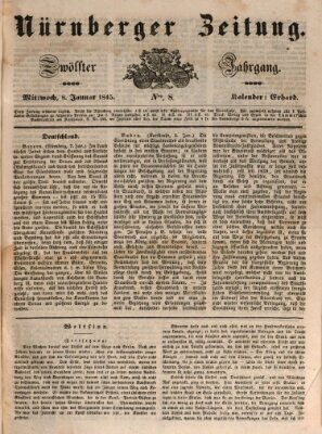 Nürnberger Zeitung (Fränkischer Kurier) Mittwoch 8. Januar 1845