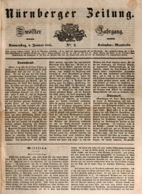 Nürnberger Zeitung (Fränkischer Kurier) Donnerstag 9. Januar 1845