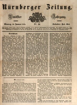 Nürnberger Zeitung (Fränkischer Kurier) Montag 20. Januar 1845