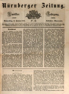 Nürnberger Zeitung (Fränkischer Kurier) Donnerstag 23. Januar 1845