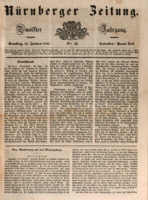 Nürnberger Zeitung (Fränkischer Kurier) Samstag 25. Januar 1845